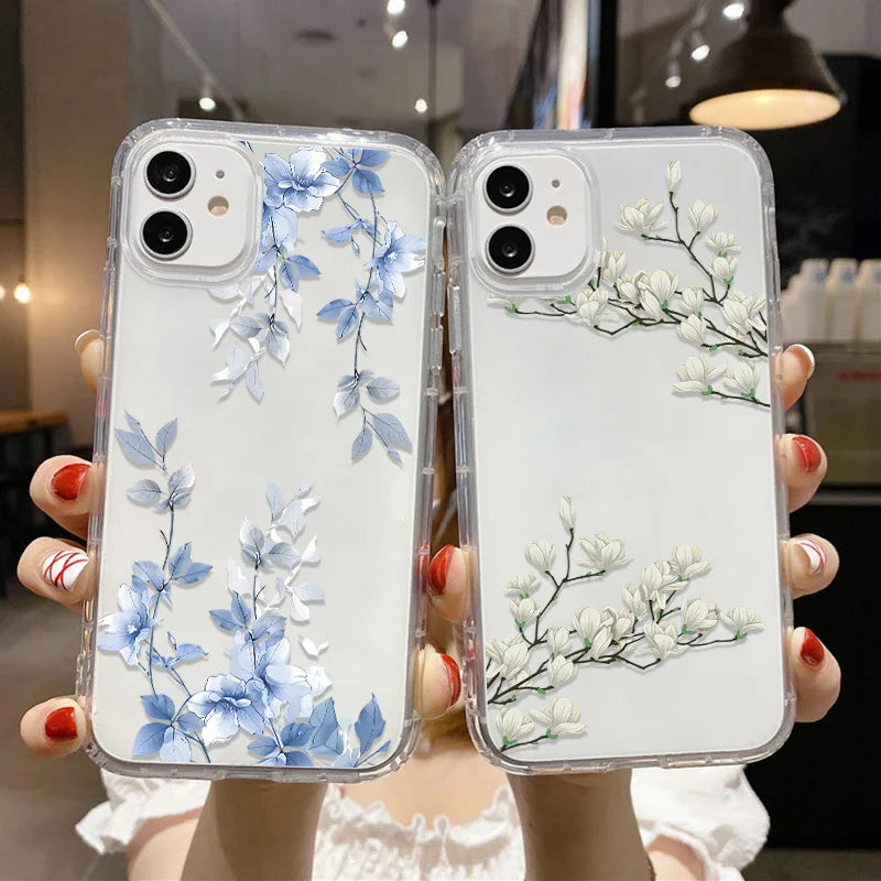 Soft Floral Silicone Clear Case