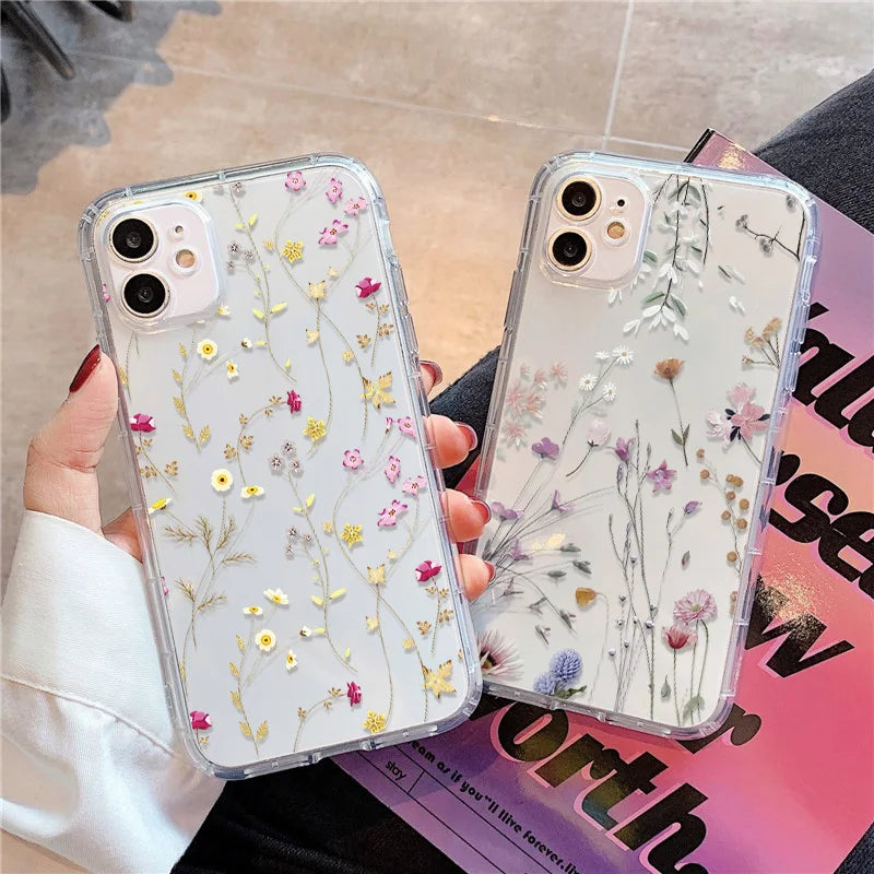 Soft Floral Silicone Clear Case