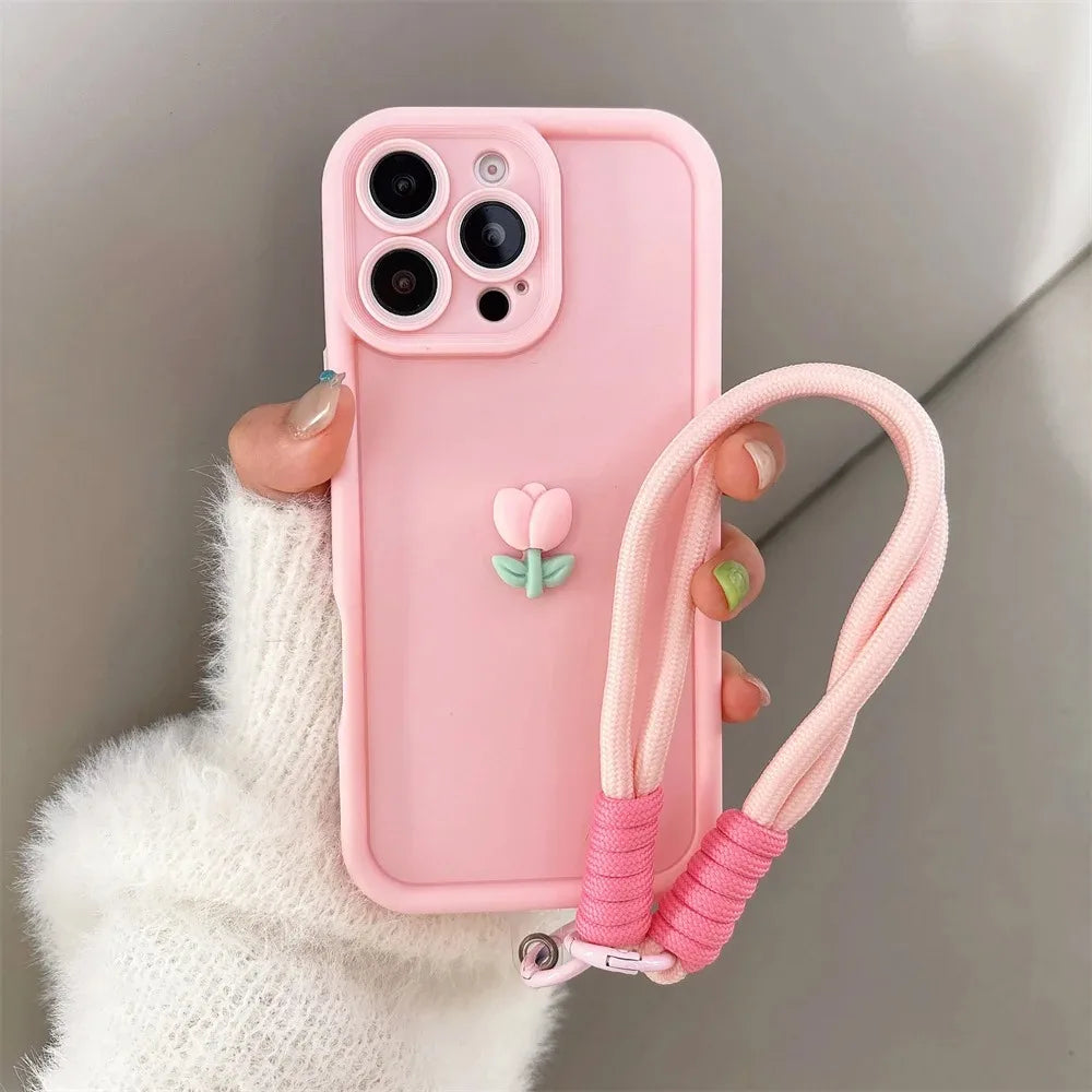 Tulip Charm Lanyard Case