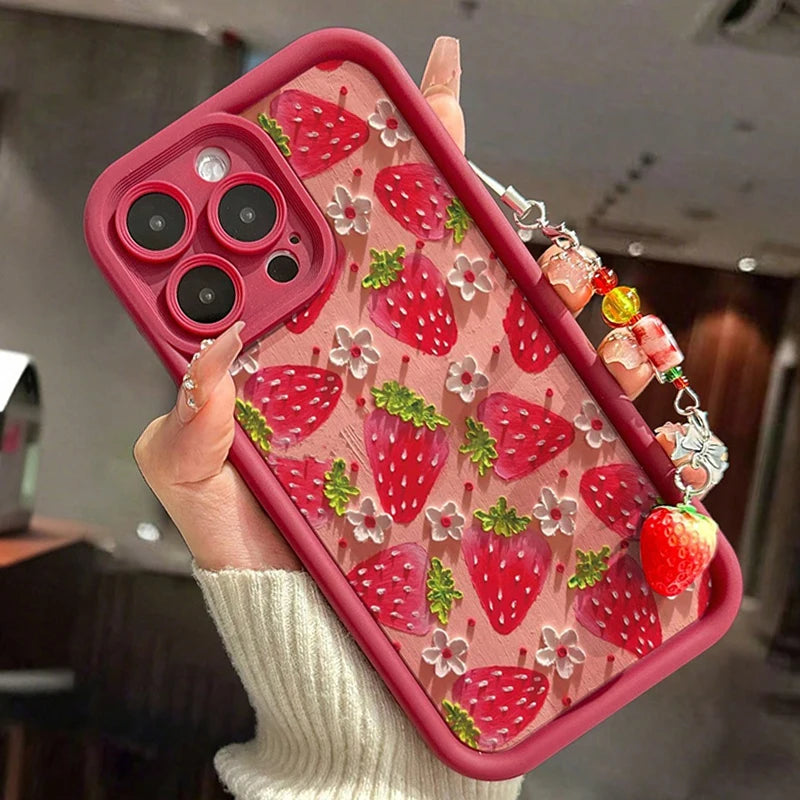 Strawberry Flower Pendant Case